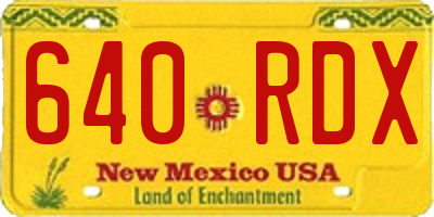 NM license plate 640RDX