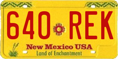 NM license plate 640REK