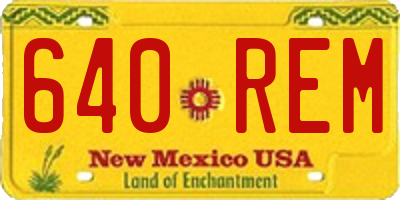 NM license plate 640REM