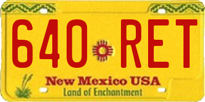 NM license plate 640RET