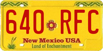NM license plate 640RFC