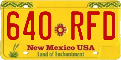NM license plate 640RFD