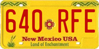 NM license plate 640RFE