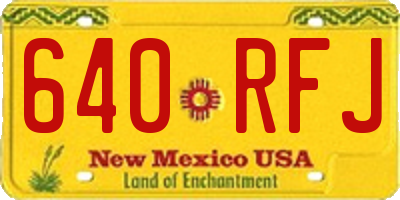 NM license plate 640RFJ