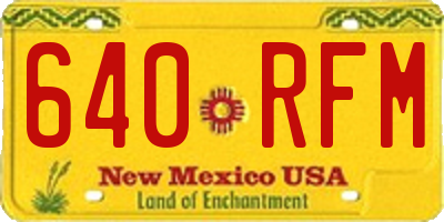 NM license plate 640RFM