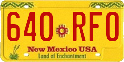 NM license plate 640RFO