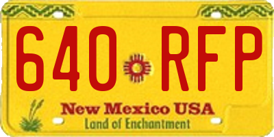 NM license plate 640RFP