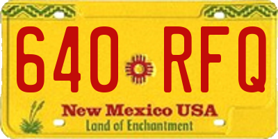 NM license plate 640RFQ