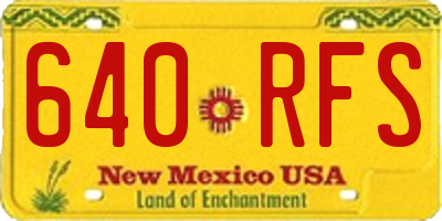 NM license plate 640RFS
