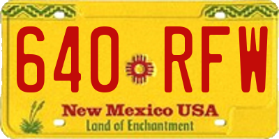 NM license plate 640RFW