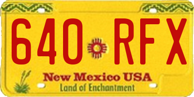 NM license plate 640RFX