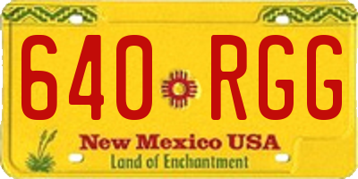 NM license plate 640RGG