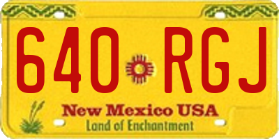 NM license plate 640RGJ