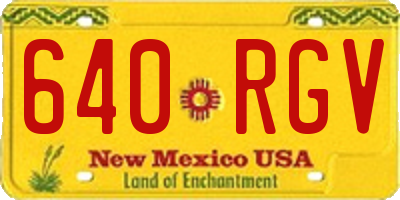 NM license plate 640RGV