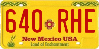 NM license plate 640RHE