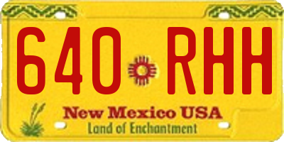 NM license plate 640RHH