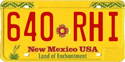 NM license plate 640RHI