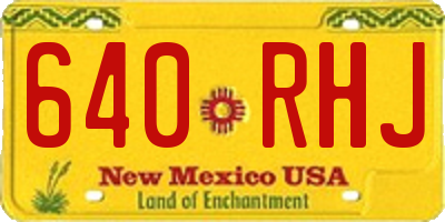 NM license plate 640RHJ