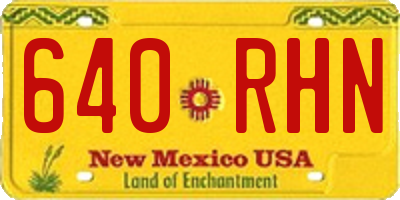 NM license plate 640RHN
