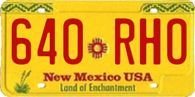 NM license plate 640RHO