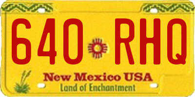 NM license plate 640RHQ