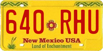 NM license plate 640RHU