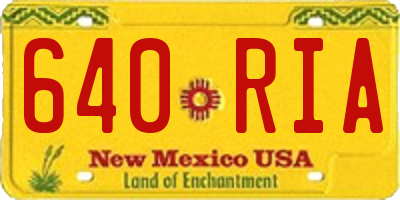 NM license plate 640RIA
