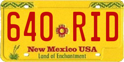 NM license plate 640RID