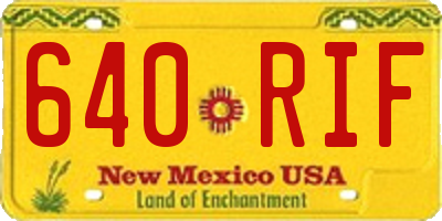 NM license plate 640RIF