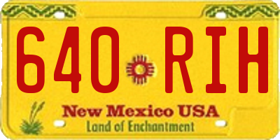 NM license plate 640RIH