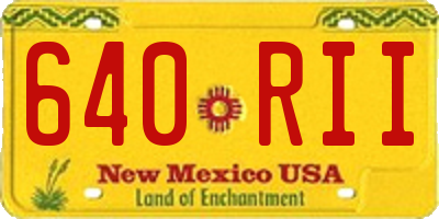 NM license plate 640RII