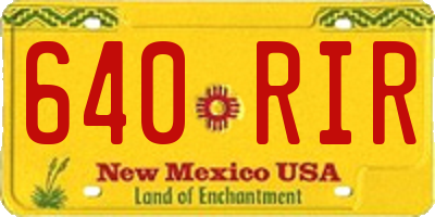 NM license plate 640RIR