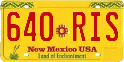 NM license plate 640RIS
