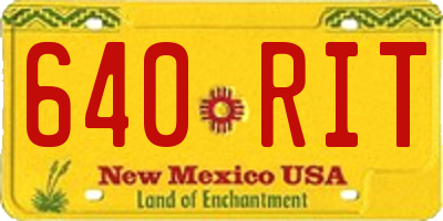 NM license plate 640RIT