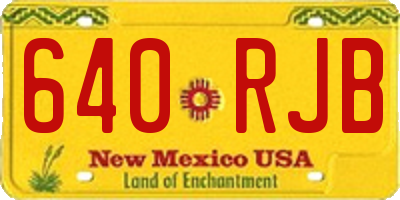 NM license plate 640RJB