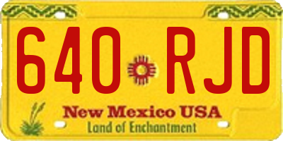 NM license plate 640RJD