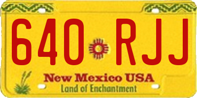 NM license plate 640RJJ