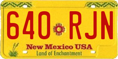 NM license plate 640RJN