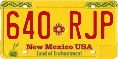 NM license plate 640RJP