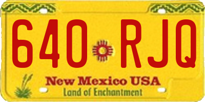 NM license plate 640RJQ
