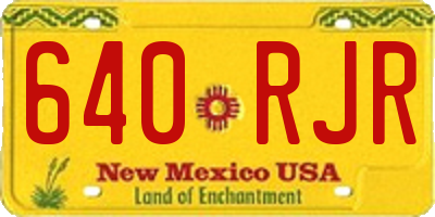 NM license plate 640RJR