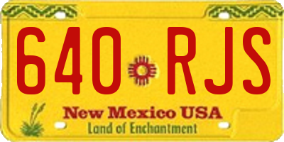 NM license plate 640RJS