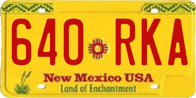 NM license plate 640RKA