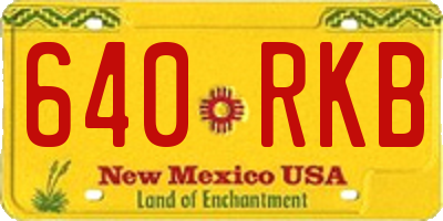 NM license plate 640RKB