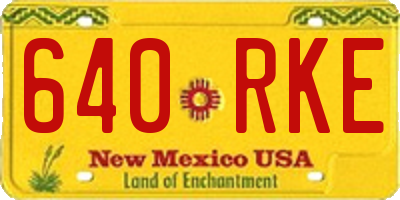 NM license plate 640RKE