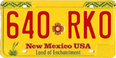 NM license plate 640RKO