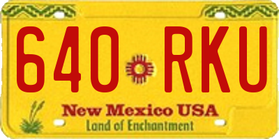 NM license plate 640RKU