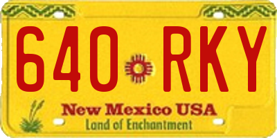 NM license plate 640RKY