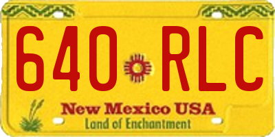 NM license plate 640RLC