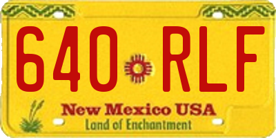 NM license plate 640RLF